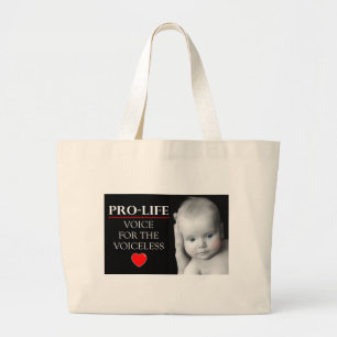 Grand Tote Bag Voix contre l'avortement et l'euthanasie pour