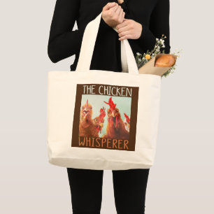 Grand Tote Bag Volaille De Poulets À Whisperer Drôle