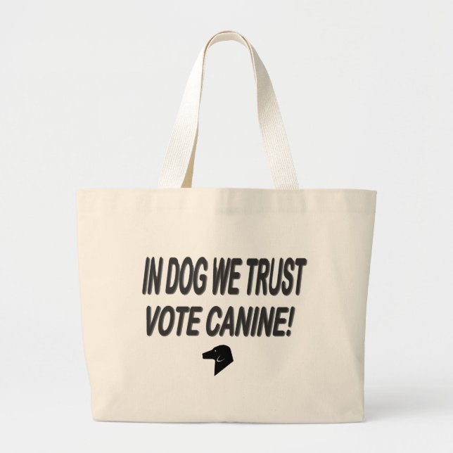 Grand Tote Bag Vote Dog avec Black Text (Devant)