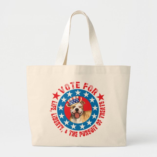 Grand Tote Bag Vote pour Pit Bull (Devant)