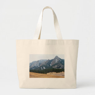 Grand Tote Bag Vue d'hiver de trois Flatirons Boulder le Colorado