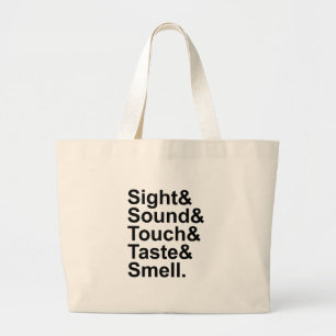 Grand Tote Bag Vue Ouïe Toucher Goût Odorat Cinq Sens