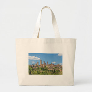 Grand Tote Bag Vue panoramique de San Gimignano Toscane Italie