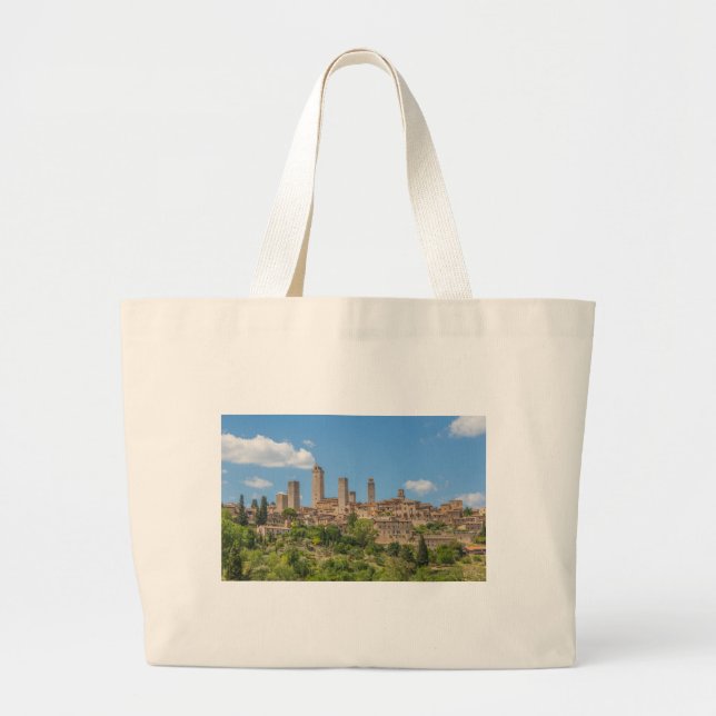 Grand Tote Bag Vue panoramique de San Gimignano Toscane Italie (Devant)