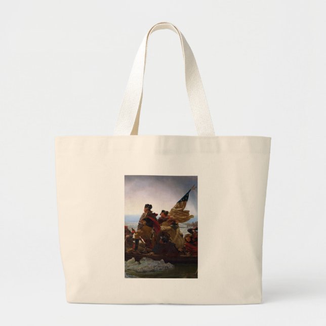 Grand Tote Bag Washington Crossing Delaware Art (Devant)