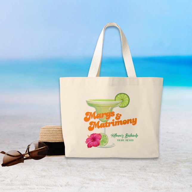 Grand Tote Bag Week-end de fête de fiançailles Margs et Matrimony (Créateur téléchargé)