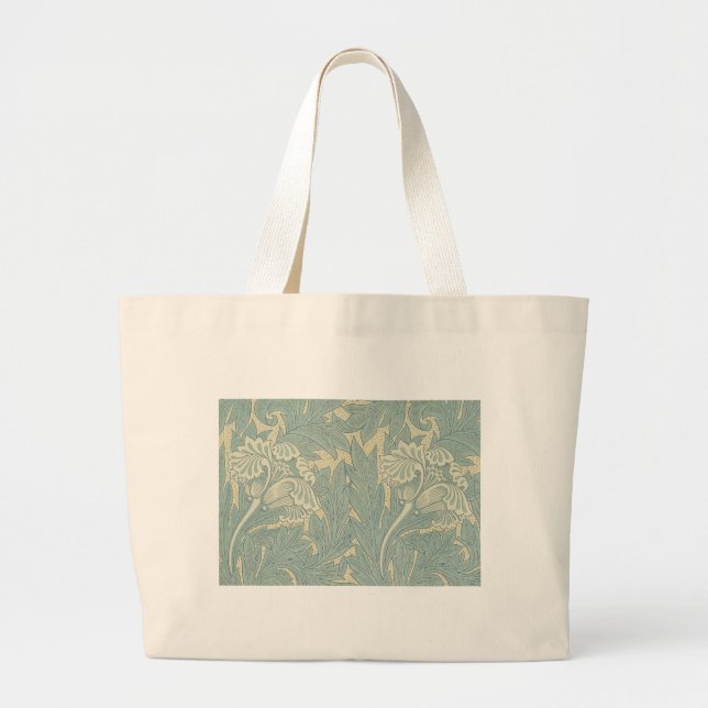 Grand Tote Bag William Morris Classique Tulipe Bleu Floral (Devant)