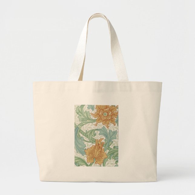 Grand Tote Bag William Morris modèle floral à tige unique (Devant)