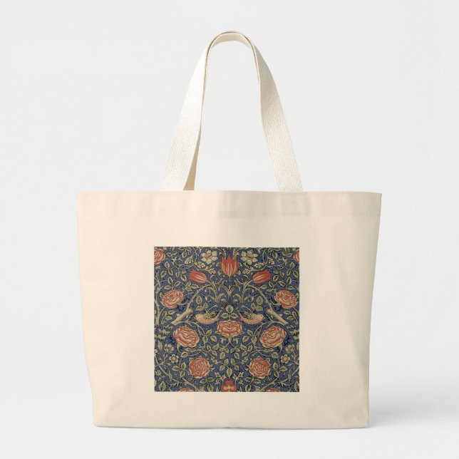 Grand Tote Bag William Morris Tudor Fond d'écran Rose (Devant)