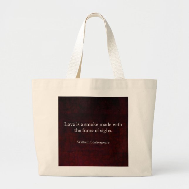 Grand Tote Bag William Shakespeare Romeo et Juliet LOVE Citation (Devant)