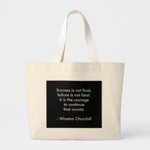 Grand Tote Bag Winston Churchill Quote; Success