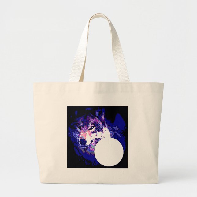 Grand Tote Bag Wolf & Moon (Devant)