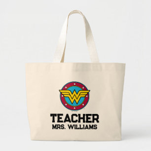 Grand Tote Bag Wonder Woman Logo Cercle & Etoiles