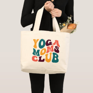 Grand Tote Bag Yoga Moms Club Souvenir Retro Style Super