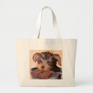 Grand Tote Bag Yorkie dans votre tasse