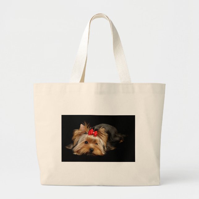 Grand Tote Bag Yorkie mignon (Devant)
