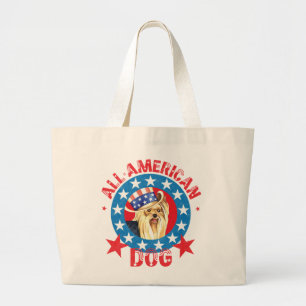 Grand Tote Bag Yorkie patriotique