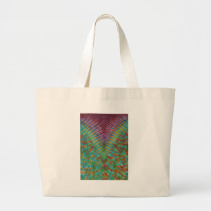 Grand Tote Bag Zipper V-Motif Tie Dye Stripes
