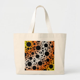 Grand Tote Bag Zones de bulles spatiales - Jaune/Orange/Blanc