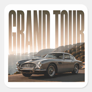 Grand Tour Luxus-Fahr-Redaktionsgrafikdesign Quadratischer Aufkleber