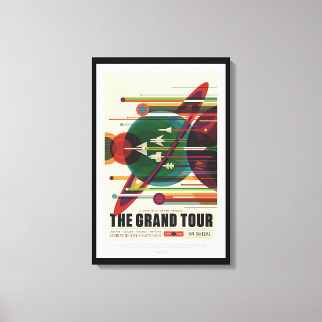 Grand Tour Retro NASA Travel Poster Toile Envelopp (Recto)