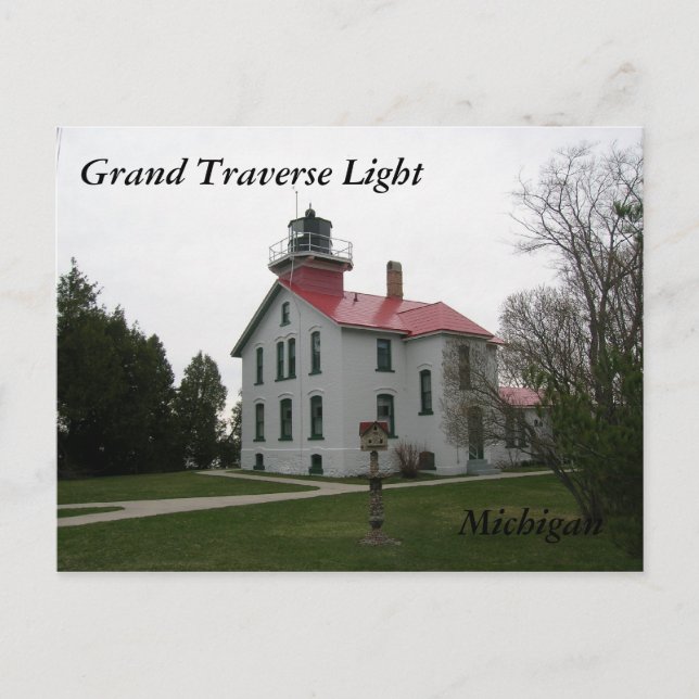 Grand Traverse Light, Michigan Postkarten (Vorderseite)