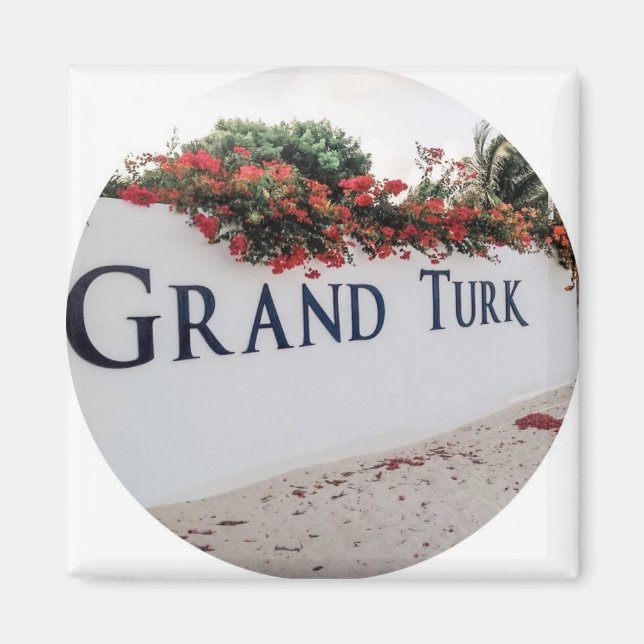 Grand Turk Beach Szene Magnet (Vorne)