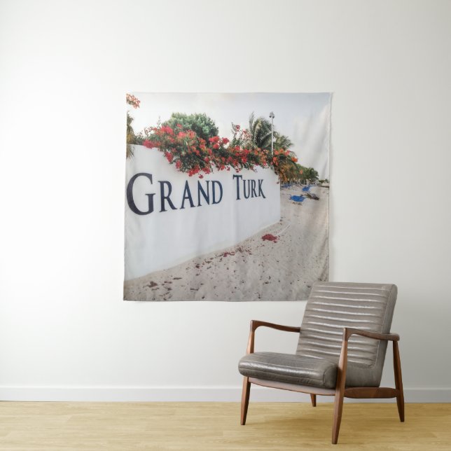 Grand Turk Beach Szene Wandteppich (Beispiel)