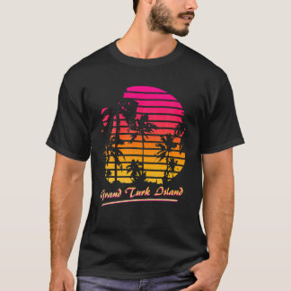 Grand Turk Island Cooler 80er Palm Trees Sommerson T-Shirt