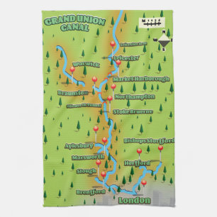 Grand Union Canal Karte Geschirrtuch