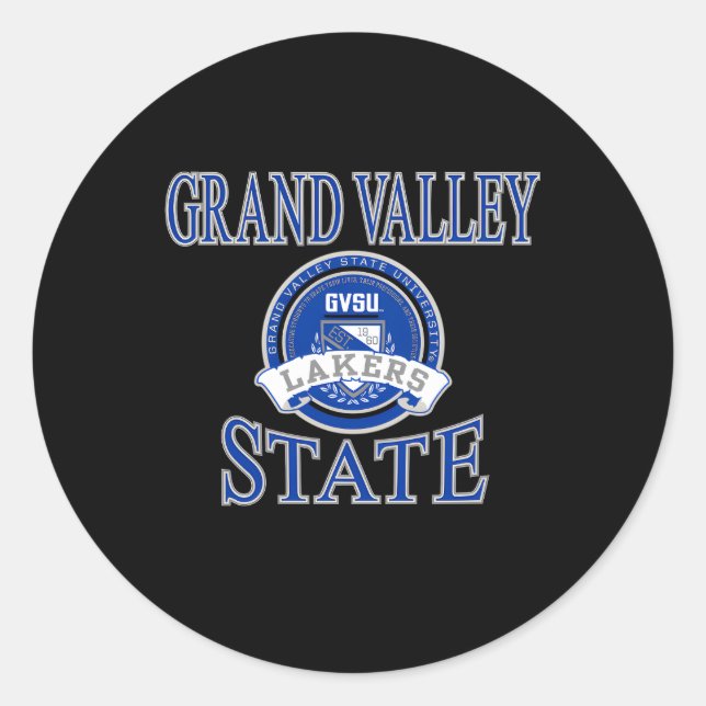 Grand Valley Staat Lakers Laurels Runder Aufkleber (Vorderseite)