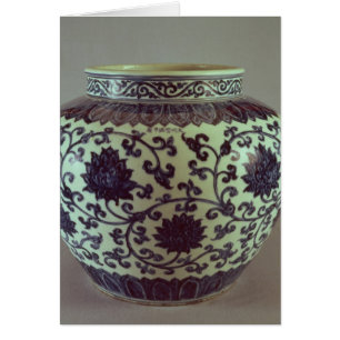Grand vase bleu et blanc à Ming
