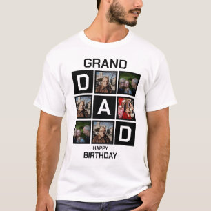 Grand Vater Happy Birthday 5 Foto Collage T-Shirt