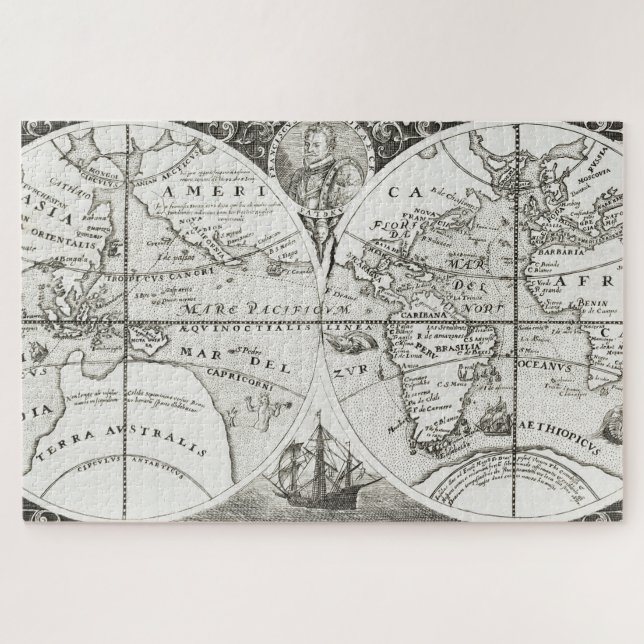 Grand Voyages Alte Antike Allgemeine Karte Welt (Horizontal)
