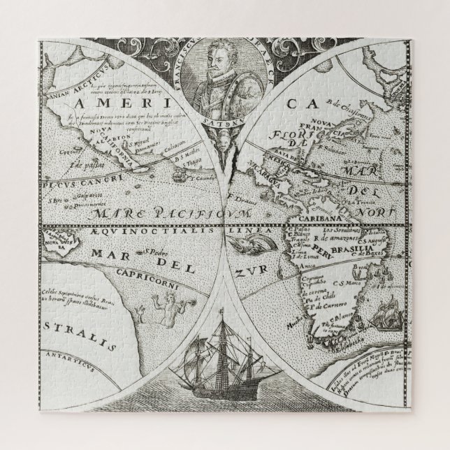 Grand Voyages Alte Antike Allgemeine Karte Welt (Vertikal)
