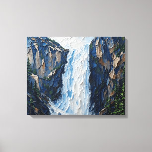 Grand Wfall Wall Art Premium Wrapped Canvas Leinwanddruck