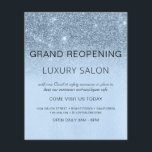 Grand Wiedereröffnung Blue Sparkle Glitzer Salon Flyer<br><div class="desc">Glam Baby Blue Ombre Sparkle und Glitzer Grand Wiedereröffnung Glam Luxury Hair Salon, Beauty Store, Eyelashes, Nails, Makeup, Microblading, Hair Stylist, Lashes, Hair Stylist oder Make Up Artist Business Flyer mit individuellem Namen und Rücksendeadresse. Dieses einfache, moderne und elegante personalisierte Design ist perfekt für die Wiedereröffnung Ihres Unternehmens nach covid-19...</div>