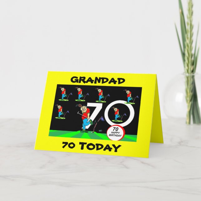 GRANDAD 70TH GOLFING BIRTHDAY CARD KARTE (Vorderseite)