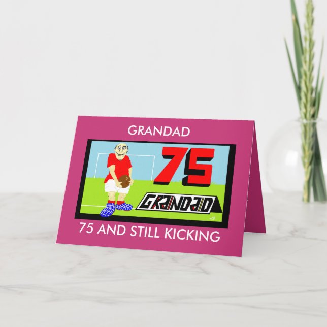GRANDAD 75. FUSSBALLBIRTHDAY-KARTE KARTE (Vorderseite)
