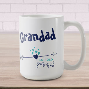 Grandad Est 20xx - Herzen u. Pfeile - zwei tonen Kaffeetasse