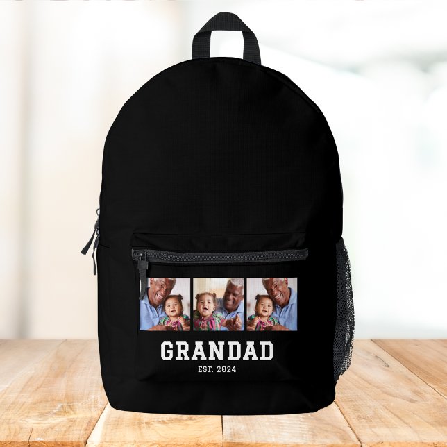 Grandad Established Bold Black 3 Photo Bedruckter Rucksack (Von Creator hochgeladen)