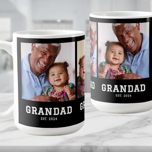 Grandad Established Bold Black 3 Photo Kaffeetasse (Von Creator hochgeladen)