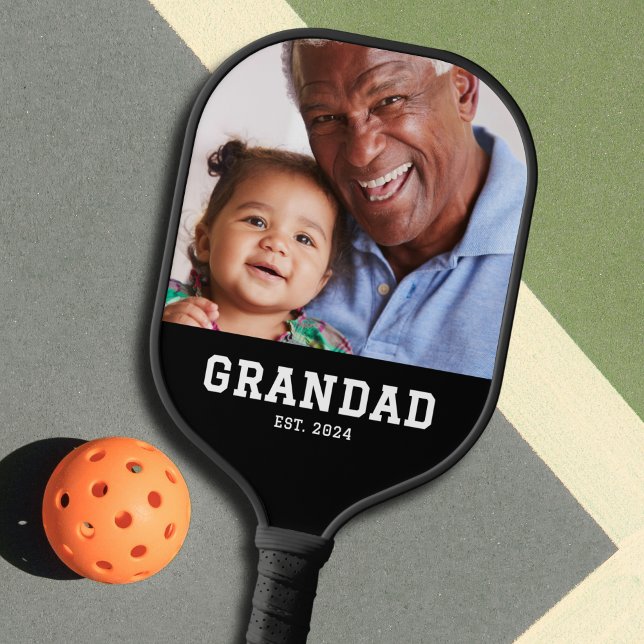 Grandad Established Fun Bold Photo Pickleball Schläger (Von Creator hochgeladen)