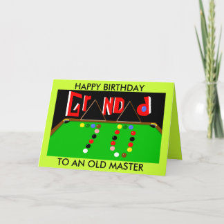 Grandad Snooker-Karte 70. Geburtstag Karte