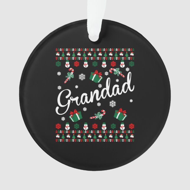 Grandad Ugly Christmas Sweater Ornament (Vorderseite)