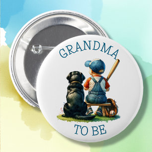 Grandal Baseball- und Dog-Baby-Dusche Button