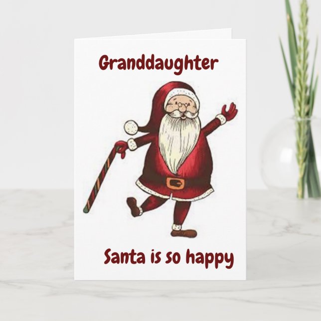 **GRANDAUGHTER** DANCING SANTA FÜR SIE KARTE (Vorderseite)