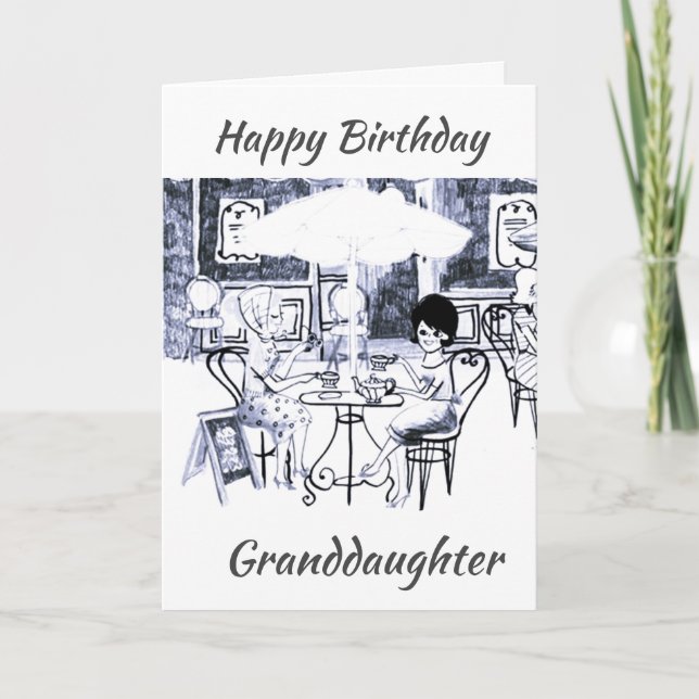 "GRANDAUGHTER" GLÜCKLICHE BIRTHDAY-KARTE KARTE (Vorderseite)