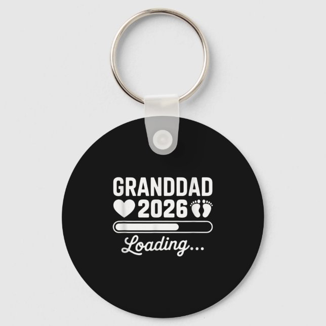 Granddad 2026 Loading New Baby Pregnancy Reveal  Schlüsselanhänger (Vorderseite)