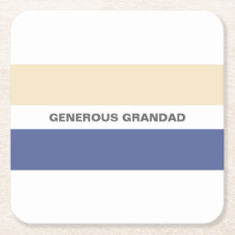 Granddad Fügen Sie Ihren Namen Peach und Blau Rechteckiger Pappuntersetzer